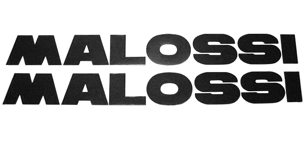 Malossi 27cm x 3,5cm zwart 2-delig sticker set