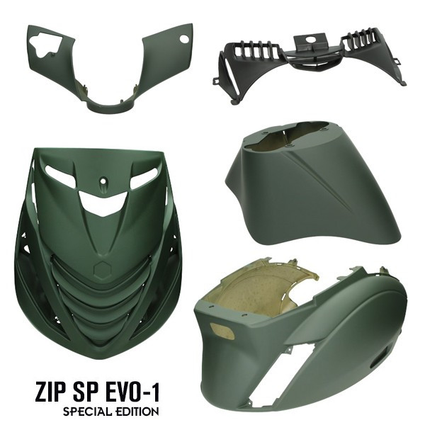 Piaggio ZIP SP Evo-1 Special edition kappenset. Army (Leger groen) mat Green.
