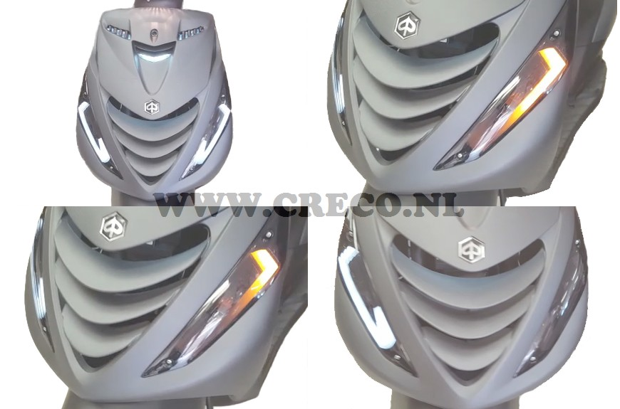 Knipperlichtset Led Matrix Titanium EVO-3 - Voorkant Piaggio ZIP Power1