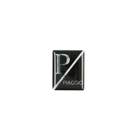 Plak logo voorscherm Piaggio | Vespa smoke zwart. 3D Dome
