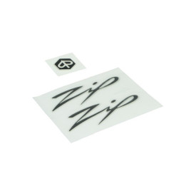 Stickerset 3D ZIP plaklogo zwart voorscherm en letterset zijkant | Piaggio ZIP