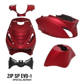 Piaggio ZIP SP Evo-1 Special edition kappenset. ICE Candy Red, MAT Rood.