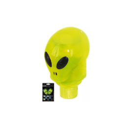 Ventieldopjes Alien groen met led en inclusief batterijen.