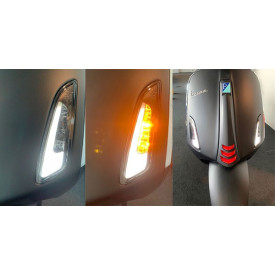 Led Knipperlicht set Vespa Sprint / Primavera Tube Smoke - voorzijde Audi Look Power-One