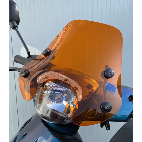 Windscherm Laag + bevestigings set Piaggio Zip. 30cm Oranje. (made in EU). 