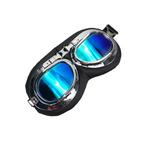 Oldtimer bril zwart met spiegel lens 