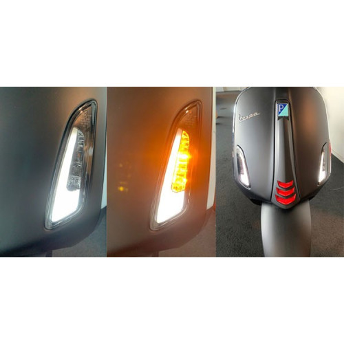 Knipperlicht set Vespa Sprint / Primavera Tube Smoke - voorzijde Audi Look Power-One